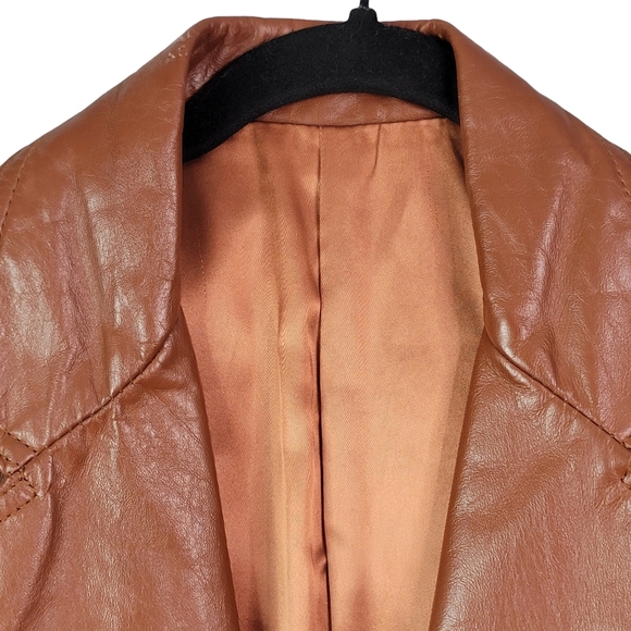 Sheplers Vintage Western Wear Genuine Leather Vented Mod Length Brwon Jacket 40 - Picture 5 of 16